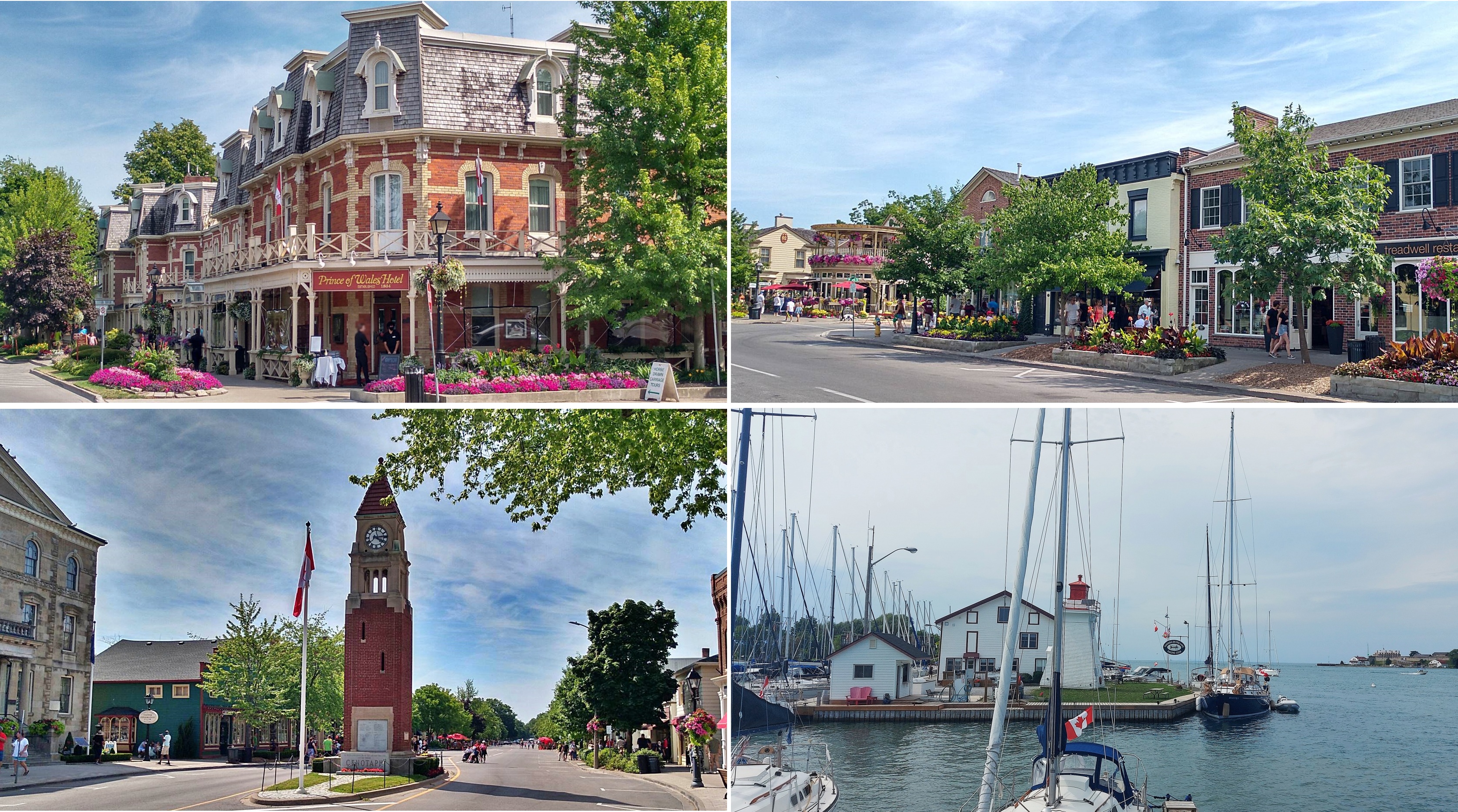 Historic Old Town Niagara-on-the-Lake tree lined street with heritage buildings